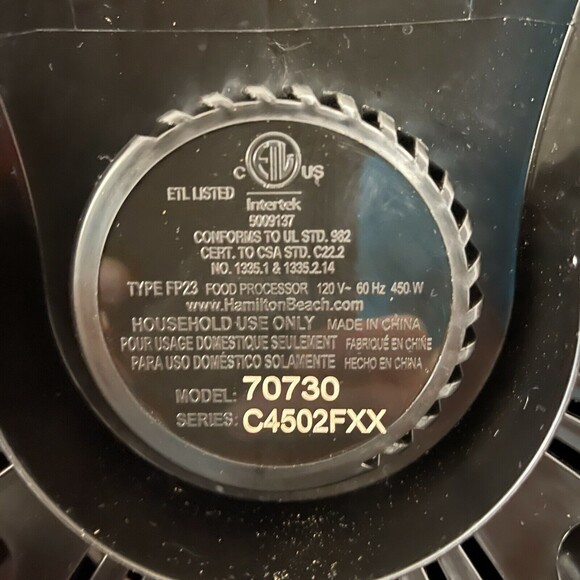 Hamilton Beach 70730 Food Processor Motor Base Replacement Part - Picture 10 of 10